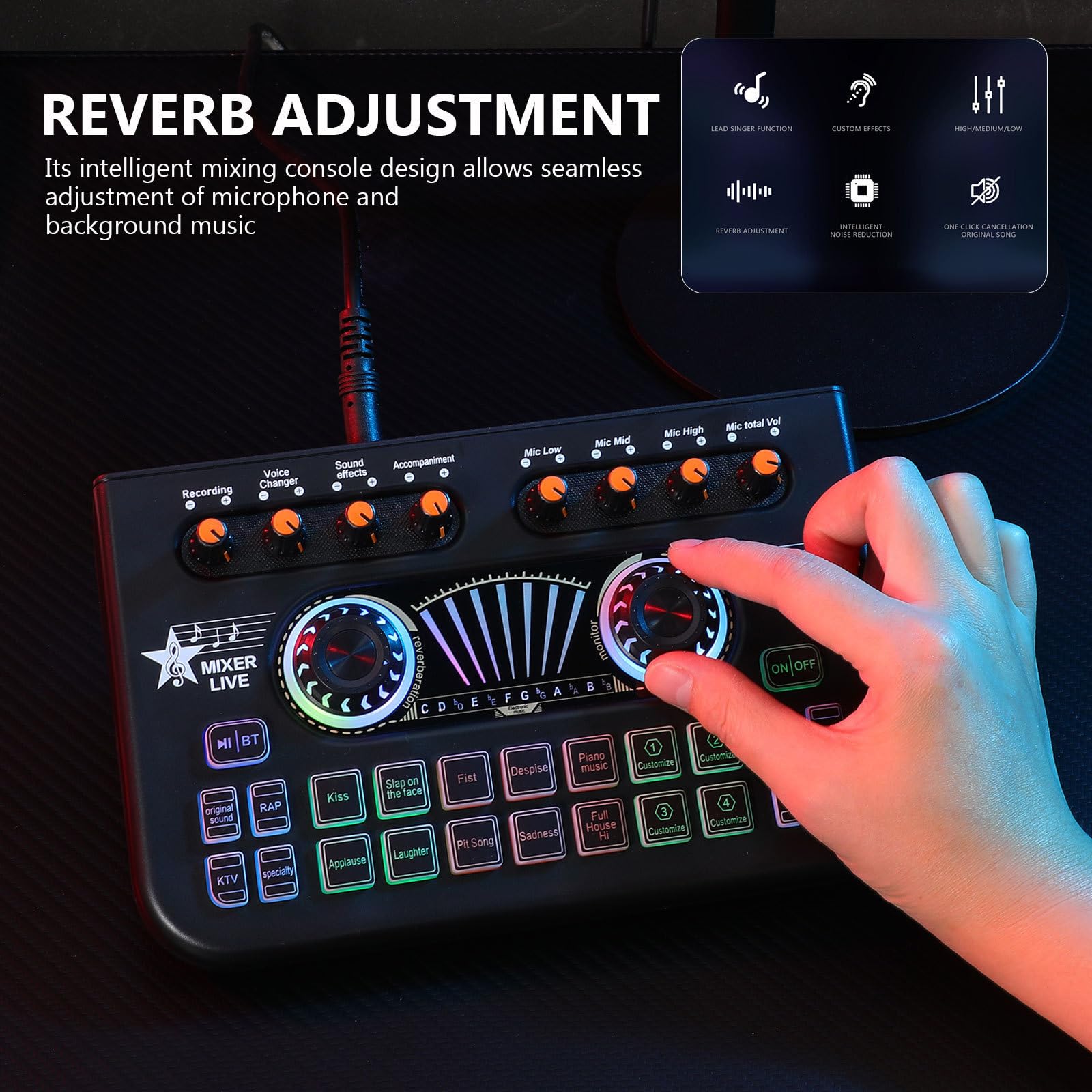 Beaupretty Soundboard Mikrofonset X3 bm700 X3 Audiomixer mit Mischtechnologie und Niedriger Latenz Metall und Kunststoff Schwarz für Aufnahme und Podcast Setups