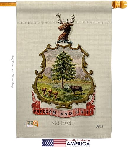 Miniatura 2 de Escudo de armas Vermont House Banderas Pack Americana States USA American Territories Republic Country Particular Area Applique Pequeño Cartel