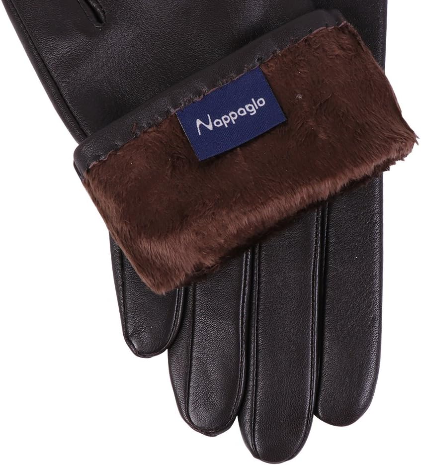 Nappaglo Nappa Leather Gloves Warm Lining Winter Button Decoration Lambskin for Women - Image 5