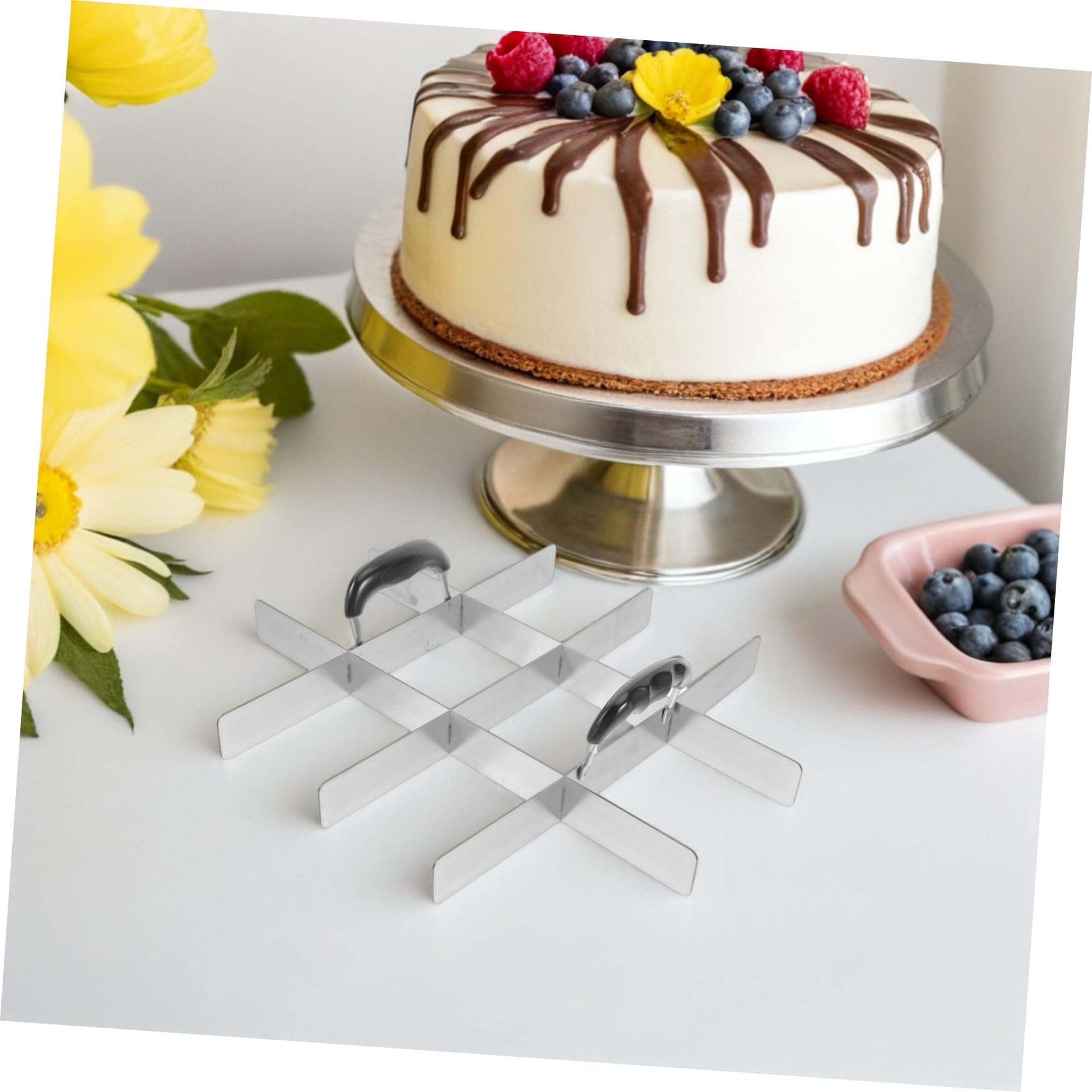 2 Stück Teiliges Kuchenportionierer Edelstahl mit Tiramisu-schaufel Präziser Kuchen Dessertteiler Vielseitiger Pizzateigschaber für Gleichmäßige Professionelles Backzubehör für