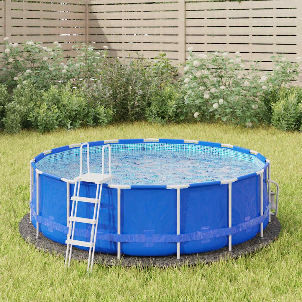 Telo per pavimento piscina grigio chiaro 244 cm poliestere geotessile