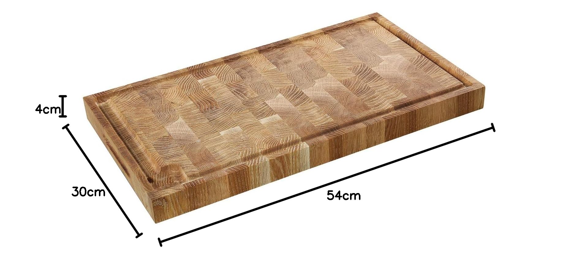Zassenhaus KP0000057201 Eiche Stirnholz Hackblock, Holz, 54x30x4
