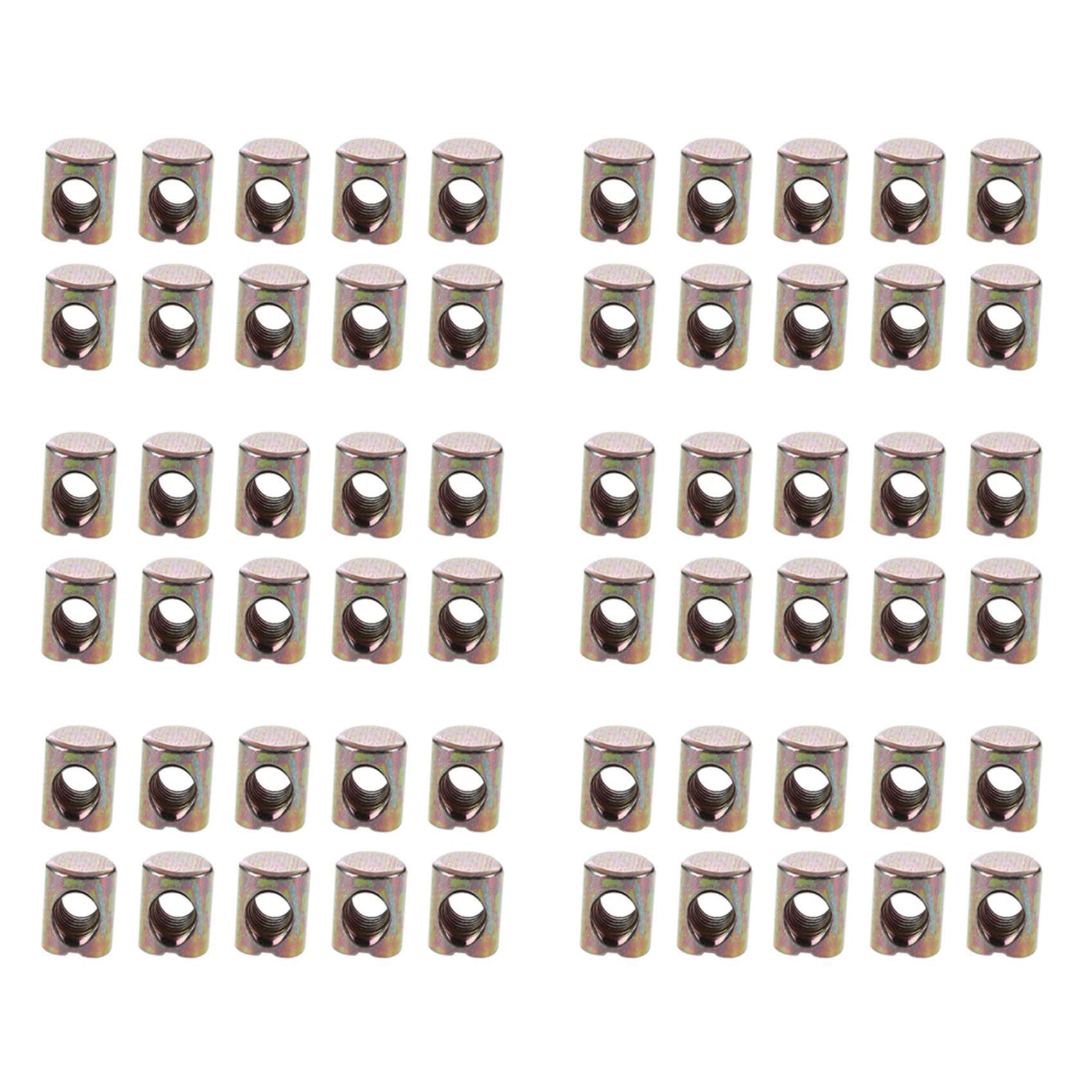 Jnchdghwa 60pcs M6 Bolts Dowel Slotted Furniture Nut for Beds Crib Chairs