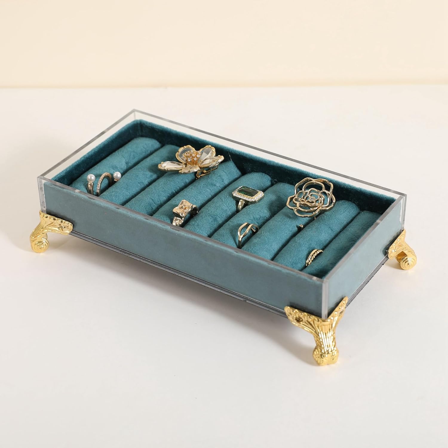 GemeShou velvet slots Ring holder for jewelry organizer