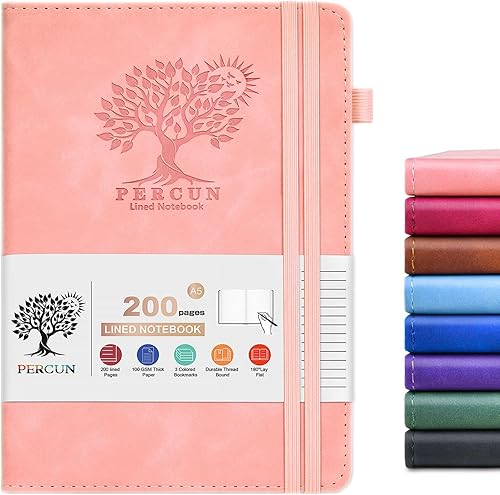 Miniatura 11 de Cuaderno rayado para hombres y mujeres, 160 páginas con rayas universitarias para escribir, cuadernos A5 de cuero de tapa dura para el trabajo,