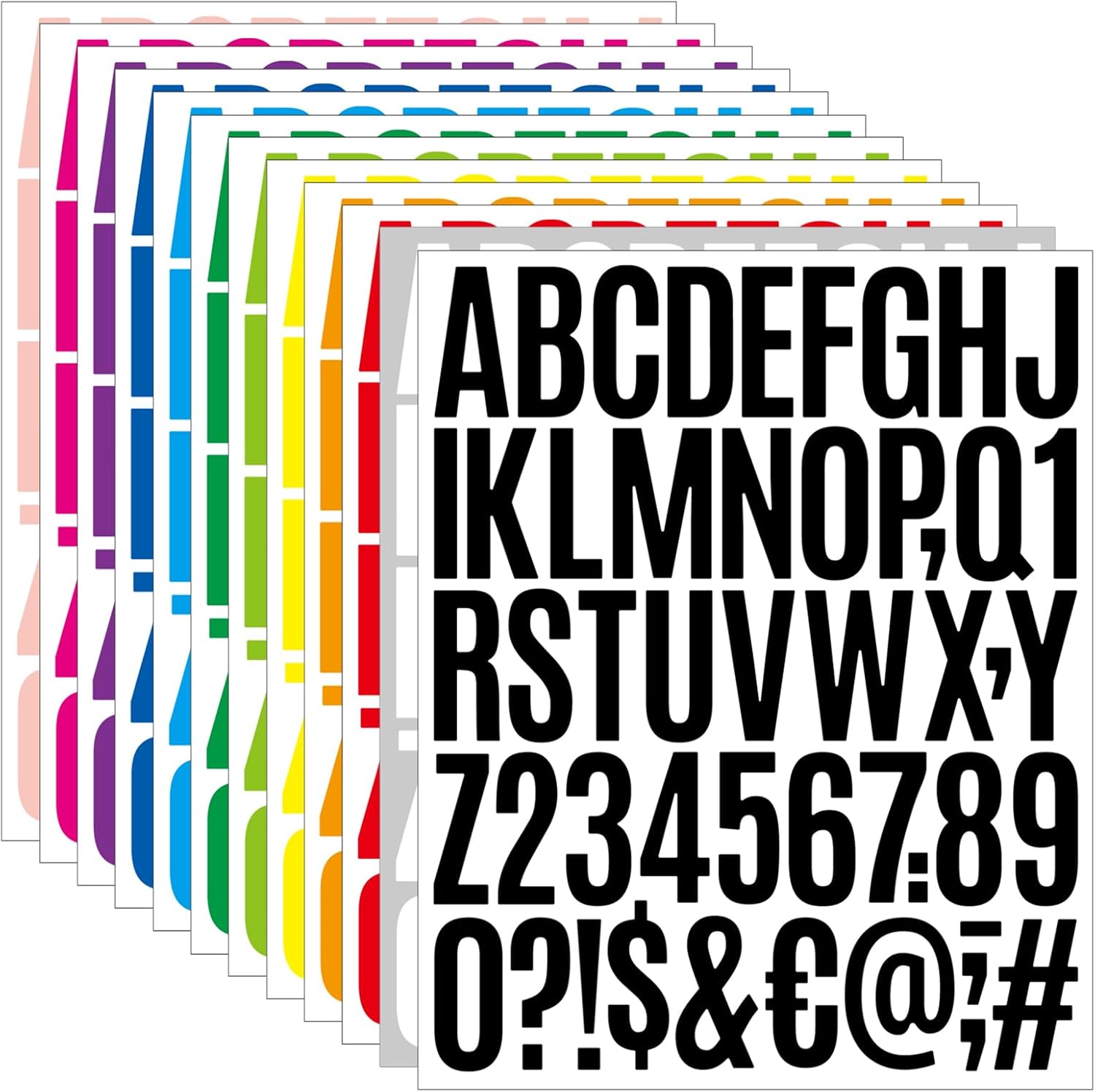 12 Sheets 2 Inch Large Letter Stickers, 600 Pcs Letter