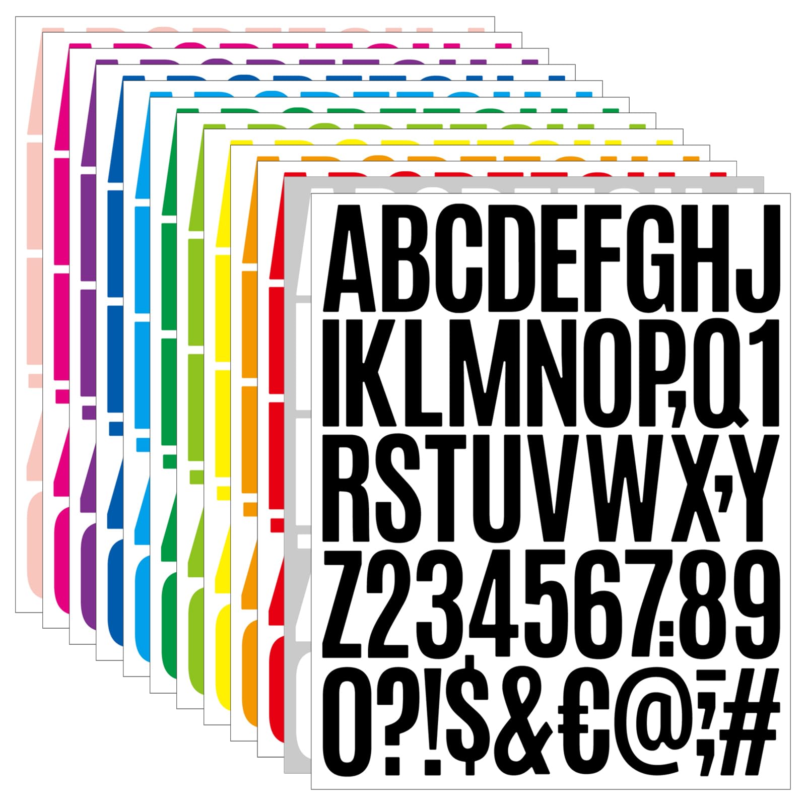 12 Sheets 2 Inch Large Letter Stickers, 600 Pcs Alphabet Vinyl Stickers for Kids School Project, Class Crafts, Bulletin Board, Mailbox DIY Decor (