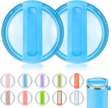 40oz Tumbler Lid for Stanley, Spill Proof Splash Resistant Tumbler Covers,Replacement cover for Stanley Cup Accessory2 pack blue blue, 40oz