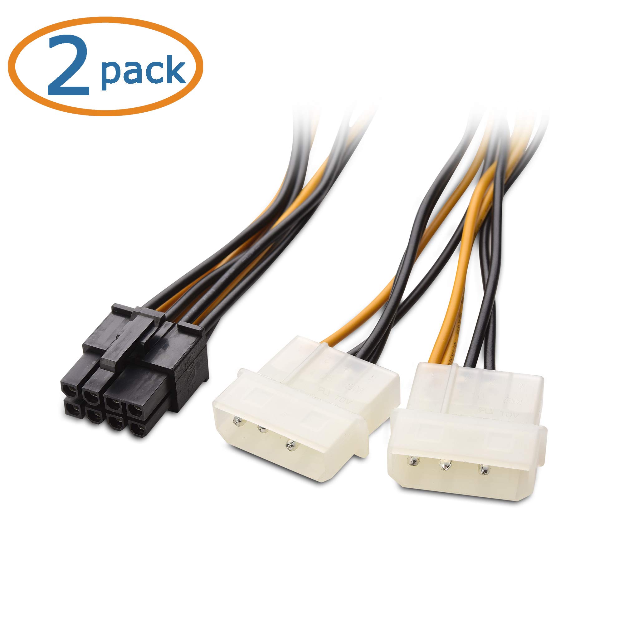 Amazon | Cable Matters 2本セット 8ピン PCIe → ペリフェラル4ピン