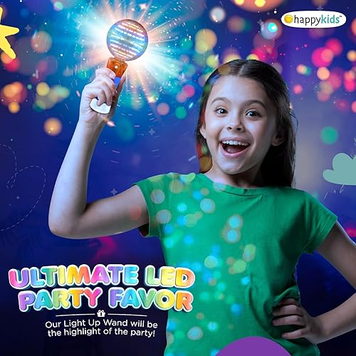 Miniatura 4 de Happy Kids Juguete de varita mágica LED – Globo de estrella que cambia de color – Diversión giratoria – Gran juguete sensorial para niños con