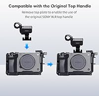 Vista 6 de SIRUI Jaula completa para cámara Sony FX3/FX30, compatible con mango XLR original, con abrazadera de cable HDMI, orificios roscados de 1/4"-20