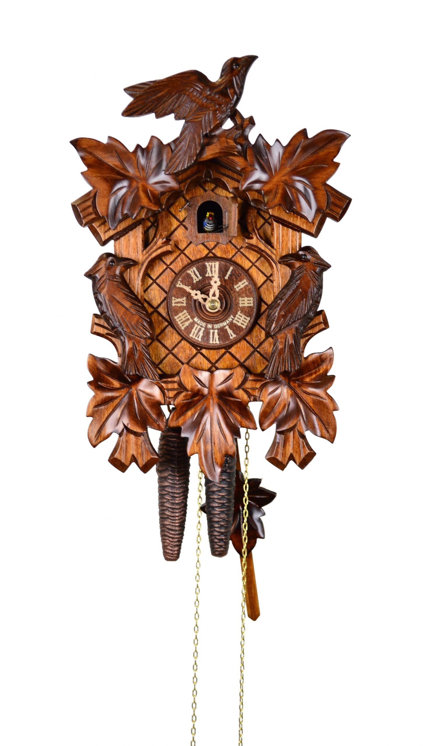 Reloj de cuco de 5 follajes y 3 pájaros, regalo ideal de bodas