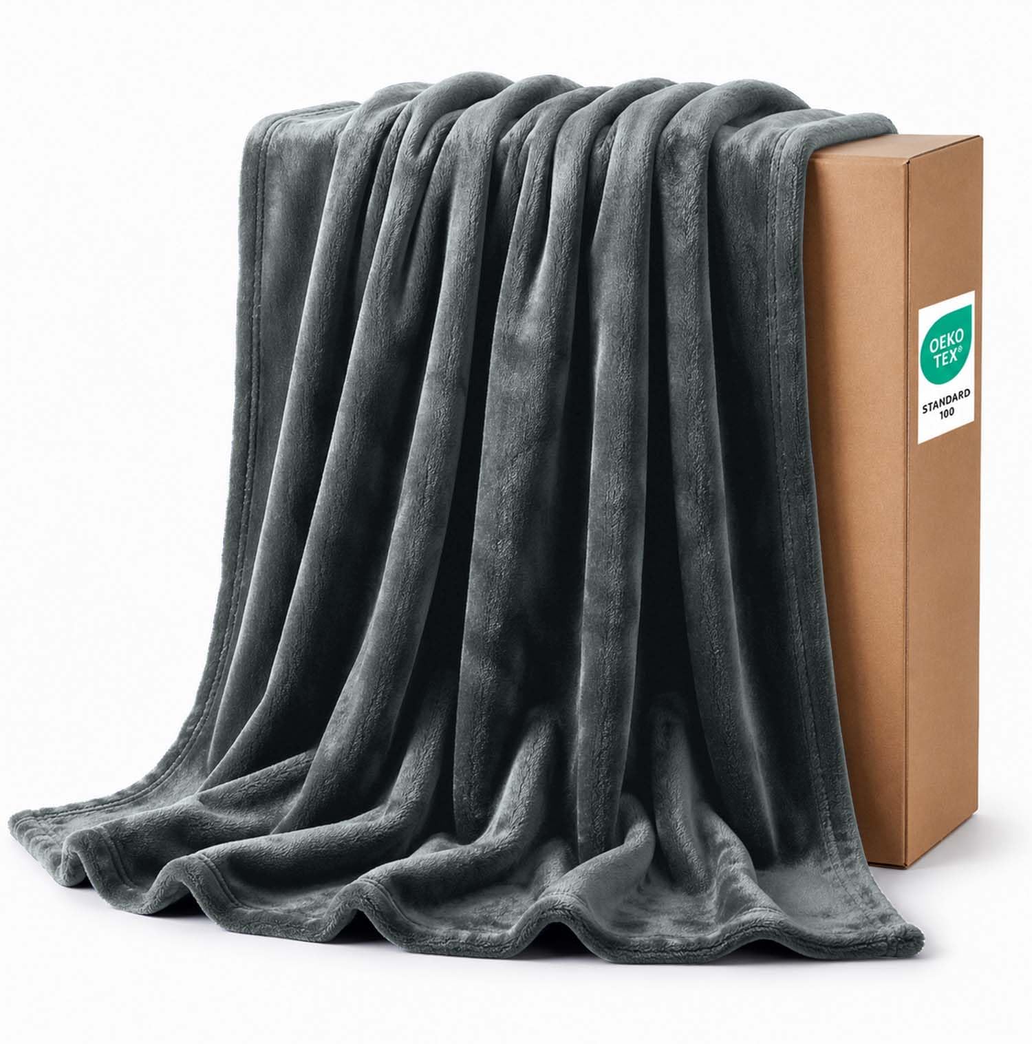IR Imperial Rooms Fleece Blanket Large Throw - Dark Grey, Queen 200X240 Cm