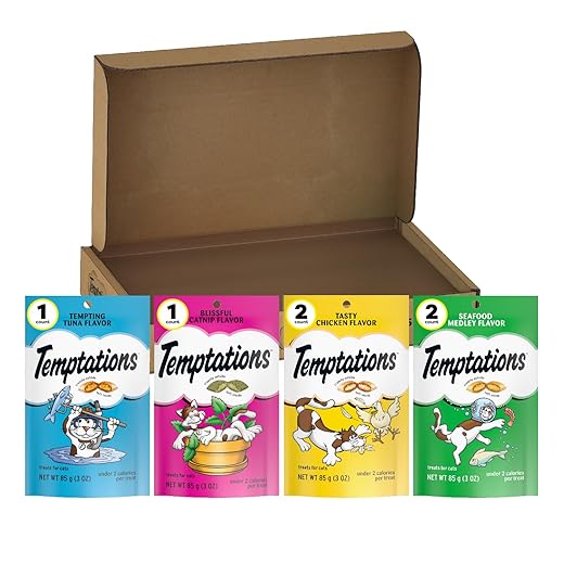Temptations Cat Treats Classic Crunchy and Soft Feline Favorites Variety Pack, 3 oz. Pouches (Pack of 6)