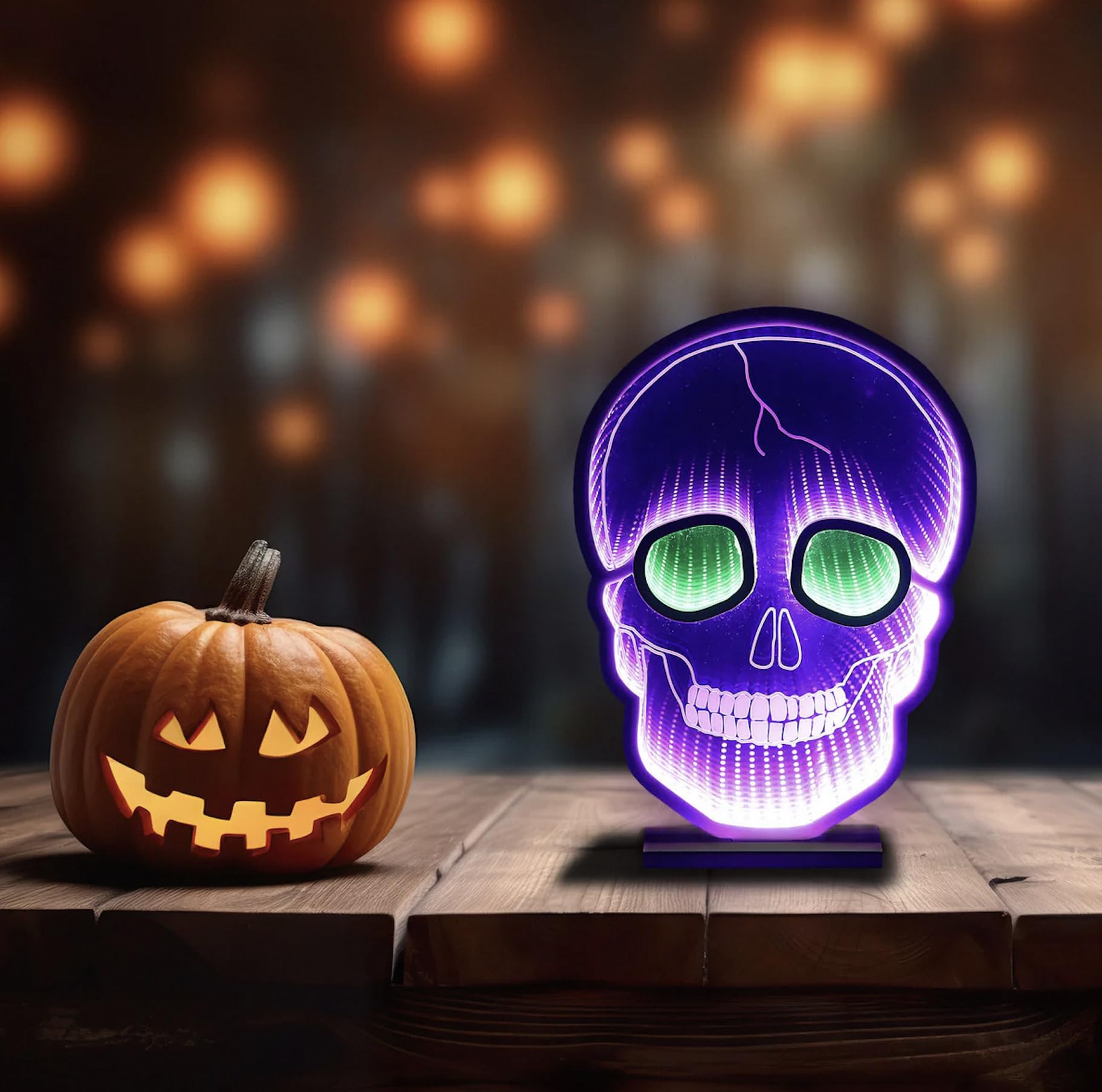 COIZYZZL Special 3D LED Infinity Lights Skull - Colorful Optical