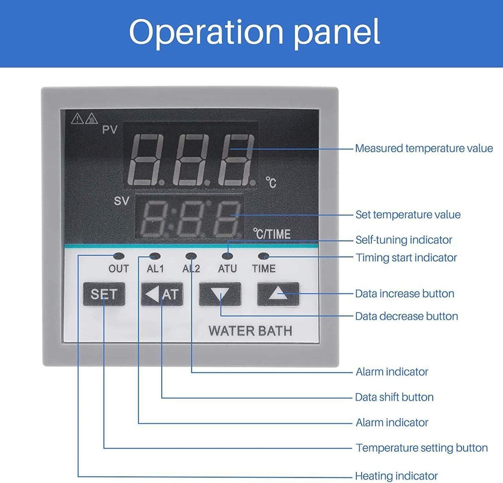 Baño María termostático Digital para Laboratorio, Calentador eléctrico para baño María, baño María de Laboratorio con Calentamiento científico, Revestimiento de Acero Inoxidable