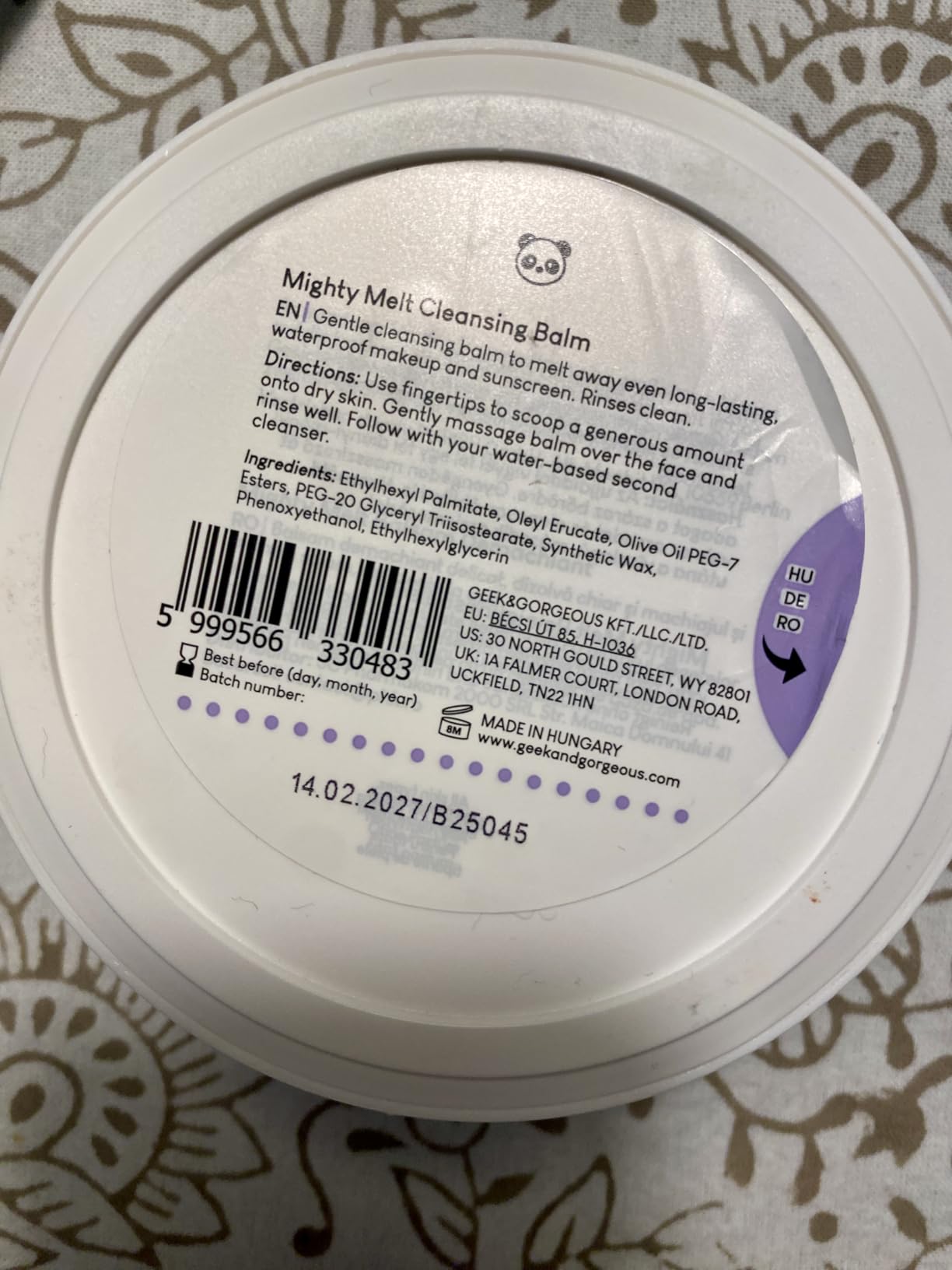 Geek & Gorgeous – Mighty Melt Cleansing Balm – Removes Waterproof Makeup & Sunscreen – Gentle for All Skin Types – 3.31 oz