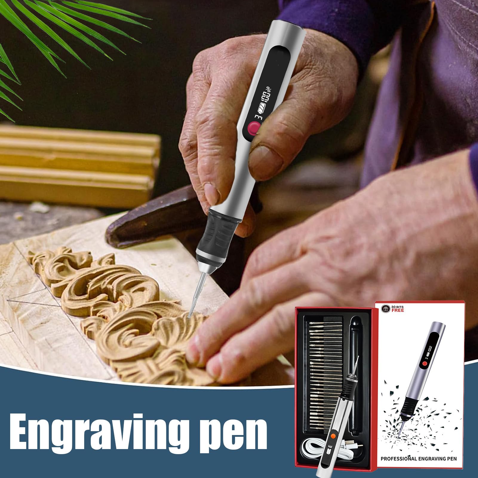 Penna per incisione elettrica, senza fili, in ceramica, portatile, per appassionati di fai da te, gioiellieri, hobbisti, falegnami, modellismo, metallo, vetro, legno