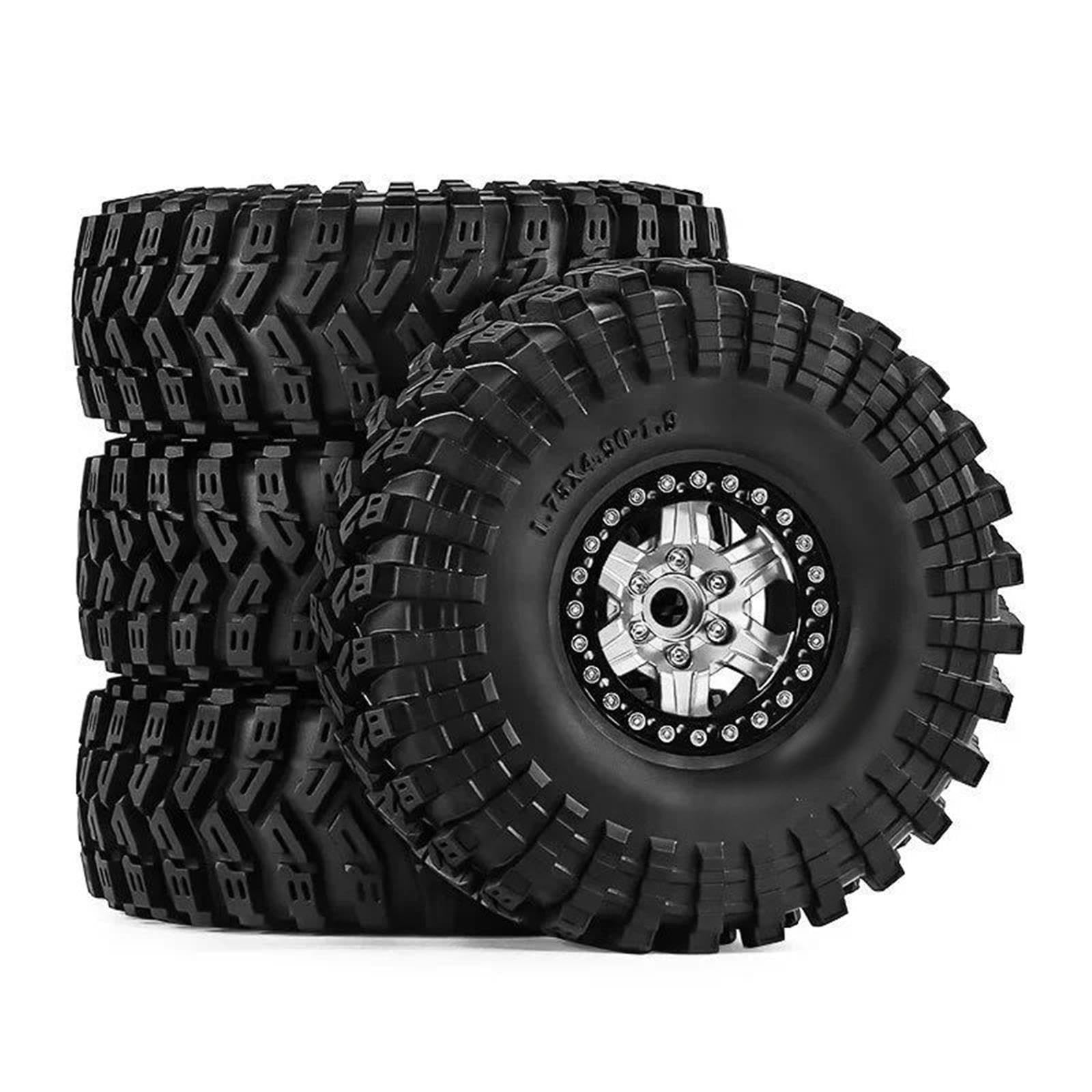 Pneumatici Ruote Beadlock Metallo 1,9" Esagonali 12Mm Per Axial Per Enduro