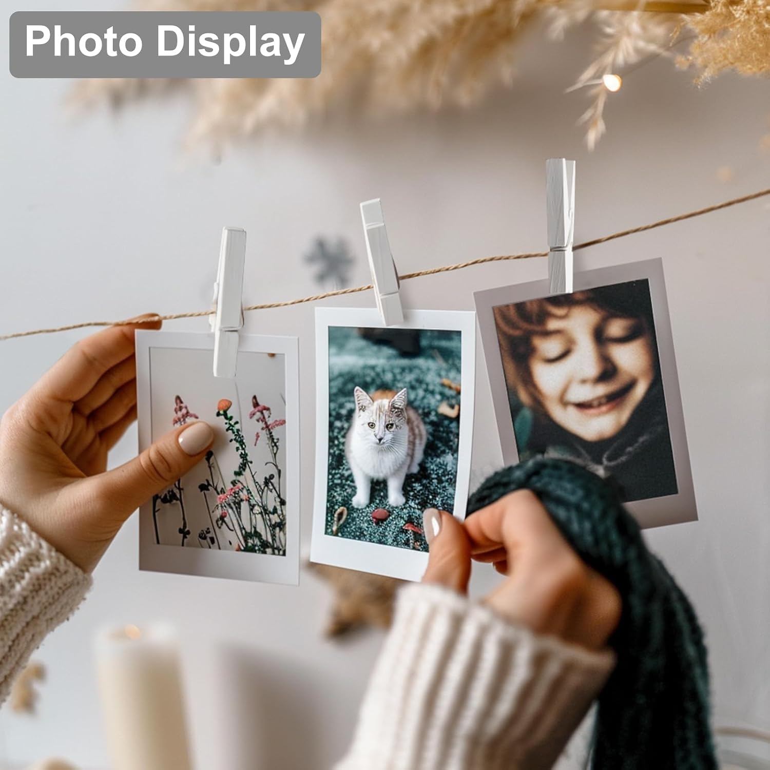 White Clothes pins 2.9inch 50PCS White, Colorful ClothesPins Wooden Clips for Photos Pictures Decorative Crafts, Decoration Colored clothespins Clothing Hanging clothespins image 4