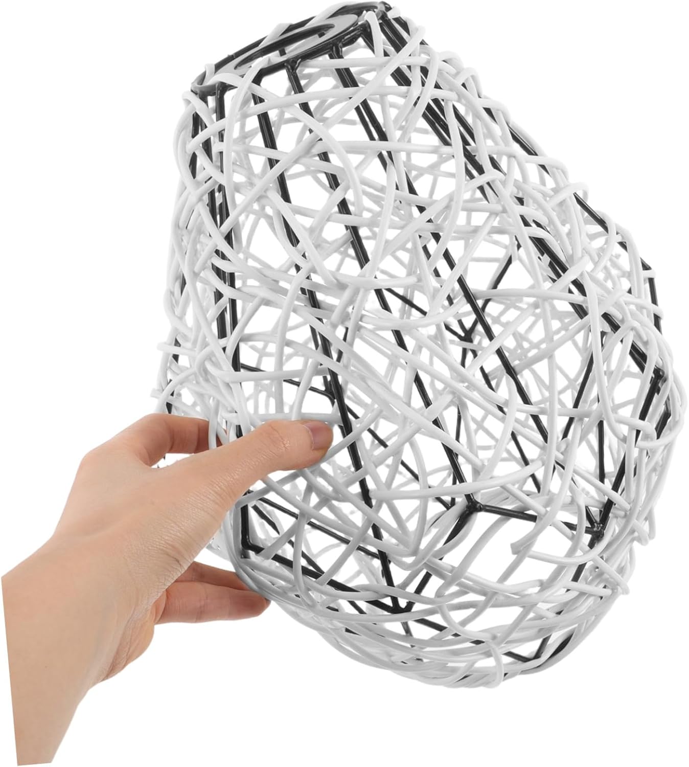 Cabilock Minimalist Rattan Lampshade Versatile Light Cover for Ceiling Fixtures for Dining Rooms Cafes and Living Spaces Soft Illumination Easy Maintenance