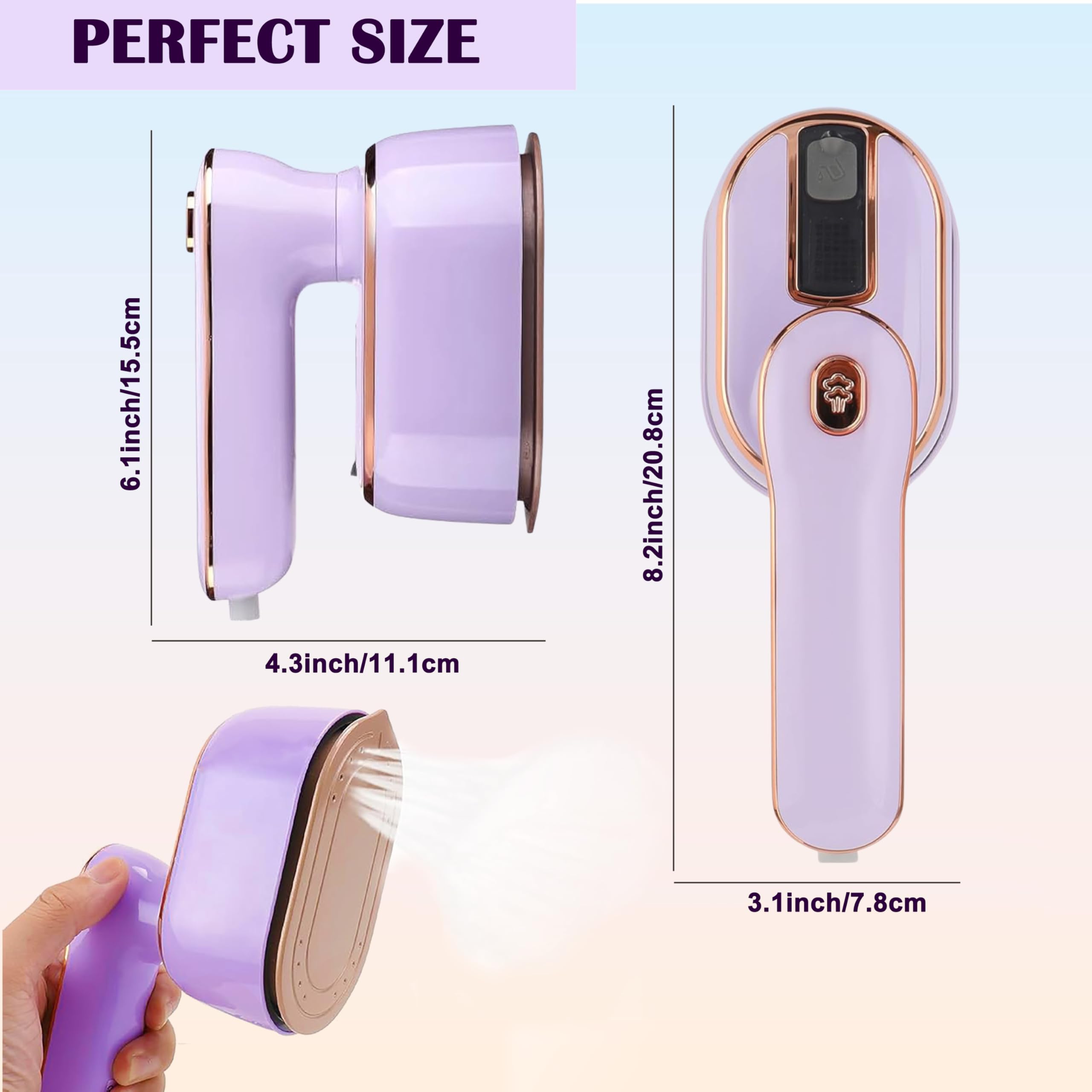 Plancha Vertical Vapor 2 en 1-Vaporizador de Mano para Ropa y Plancha Ropa, Plancha Ligera de Viaje de - Ideal para Casa Accesori
