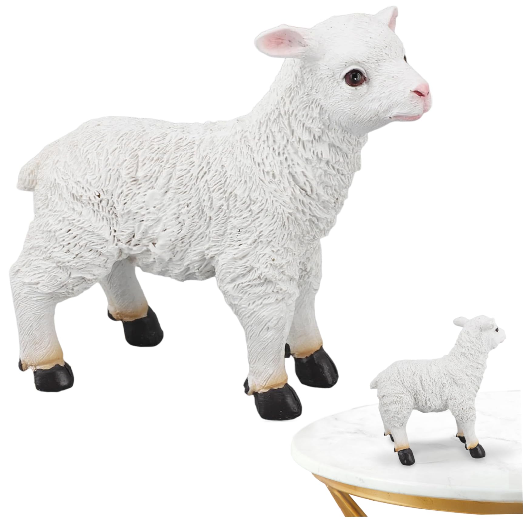 Figurine de mouton en résine pour une terrasse ou un jardin accueillant