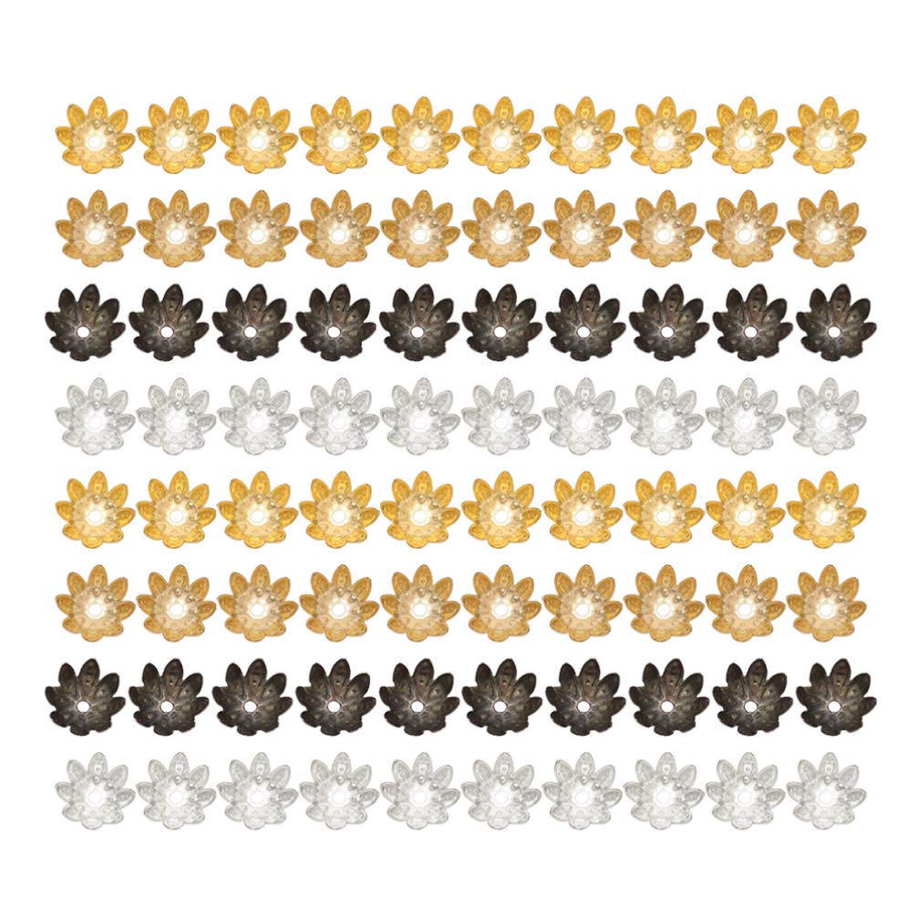 Milisten 500 stücke perlenkappen Lotus Form perlen abstandshalter Armband Halskette zubehör für DIY Handwerk schmuck Machen (Multi 10mm)