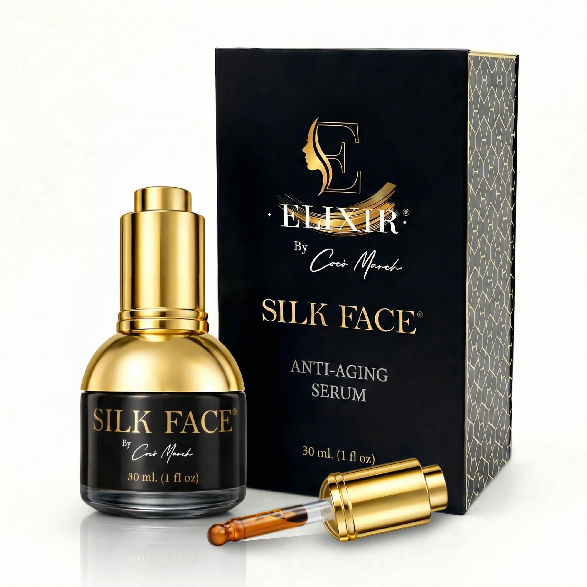 Elixir Serum by Coco March – Anti-Aging, Hydrating & Brightening Facial Moisturizer for Fine Line Reduction, Firming & Illuminating Skin Care with Peptides and Amino Acids, 30ml (1 Fl Oz)