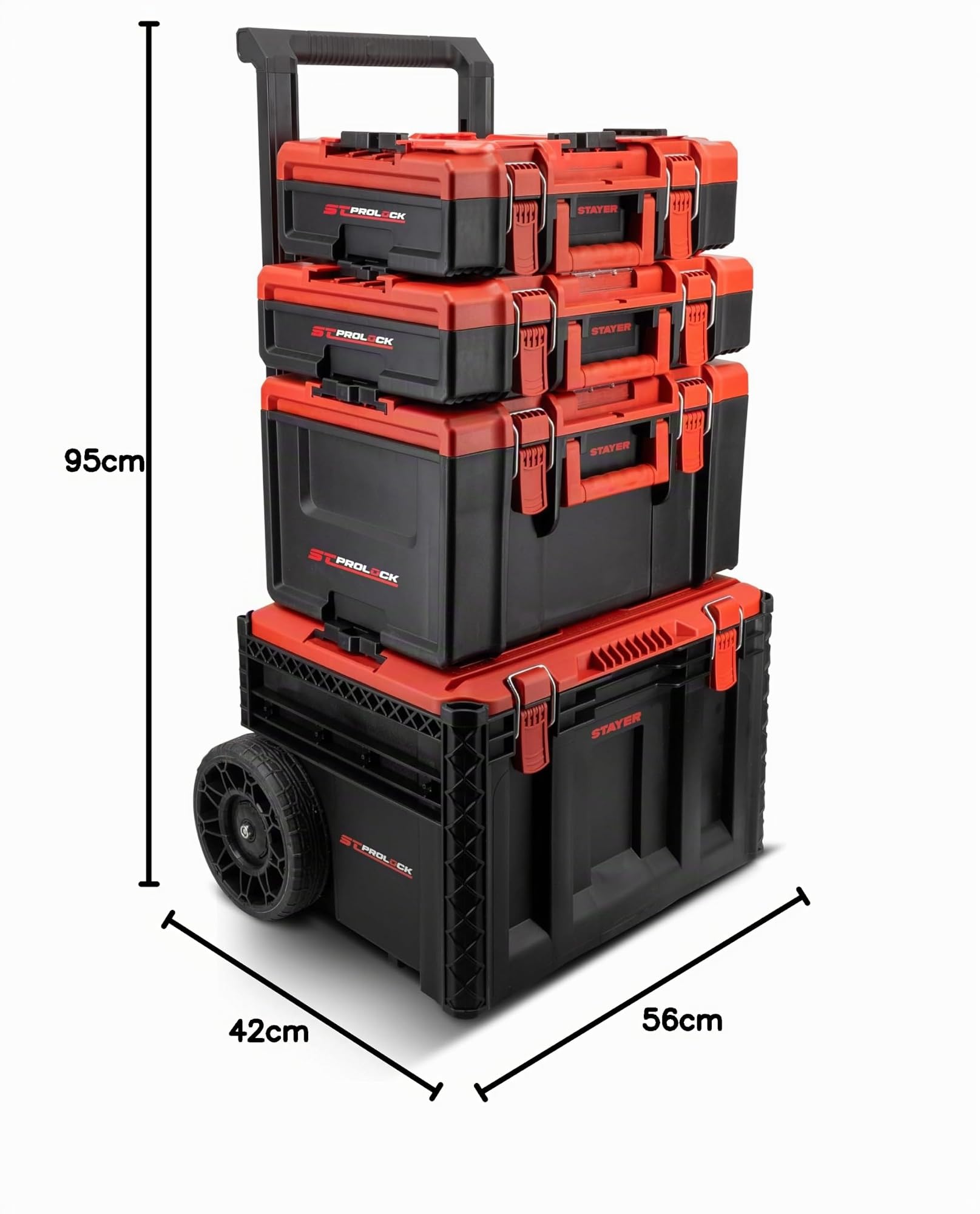 SET de 4 Maletines apilables (A+C+D+E) ST PROLOCK de STAYER