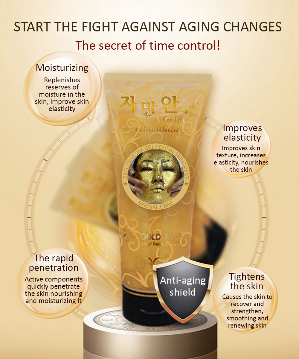 l glutathione gold mask BACC 24K GOLD L-Glutathione Facial Anti-Aging Treatment Mask Moisturizing  220ml: Buy Online at Best Price in UAE