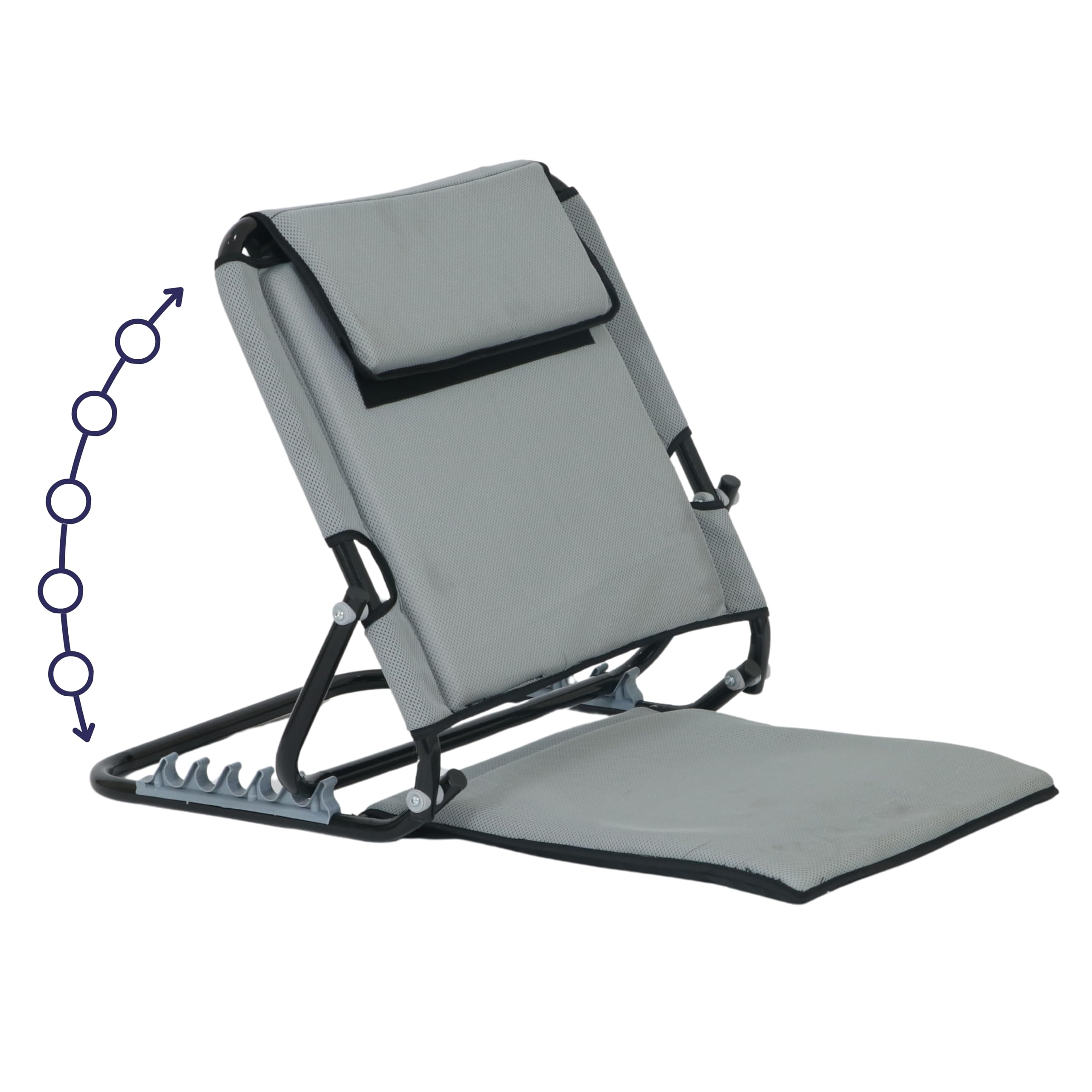 Asmofit Bed Backrest for Back Pain Relief - Ideal for Use On Bed, Work from Home, Patients at Home with Neck and Spinal Injury, Back Support | 6 Levels Adjustable (Large - Grey)-image-30