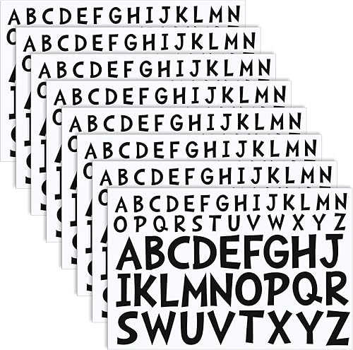 Miniatura 9 de TaoBary 8 hojas de calcomanías de letras adhesivas de vinilo, letras en mayúsculas para decoración de ventanas de buzón