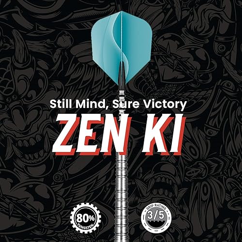 Miniatura 2 de Shot! Darts Zen - Juego de dardos con punta de ki-Steel (80 % tungsteno)