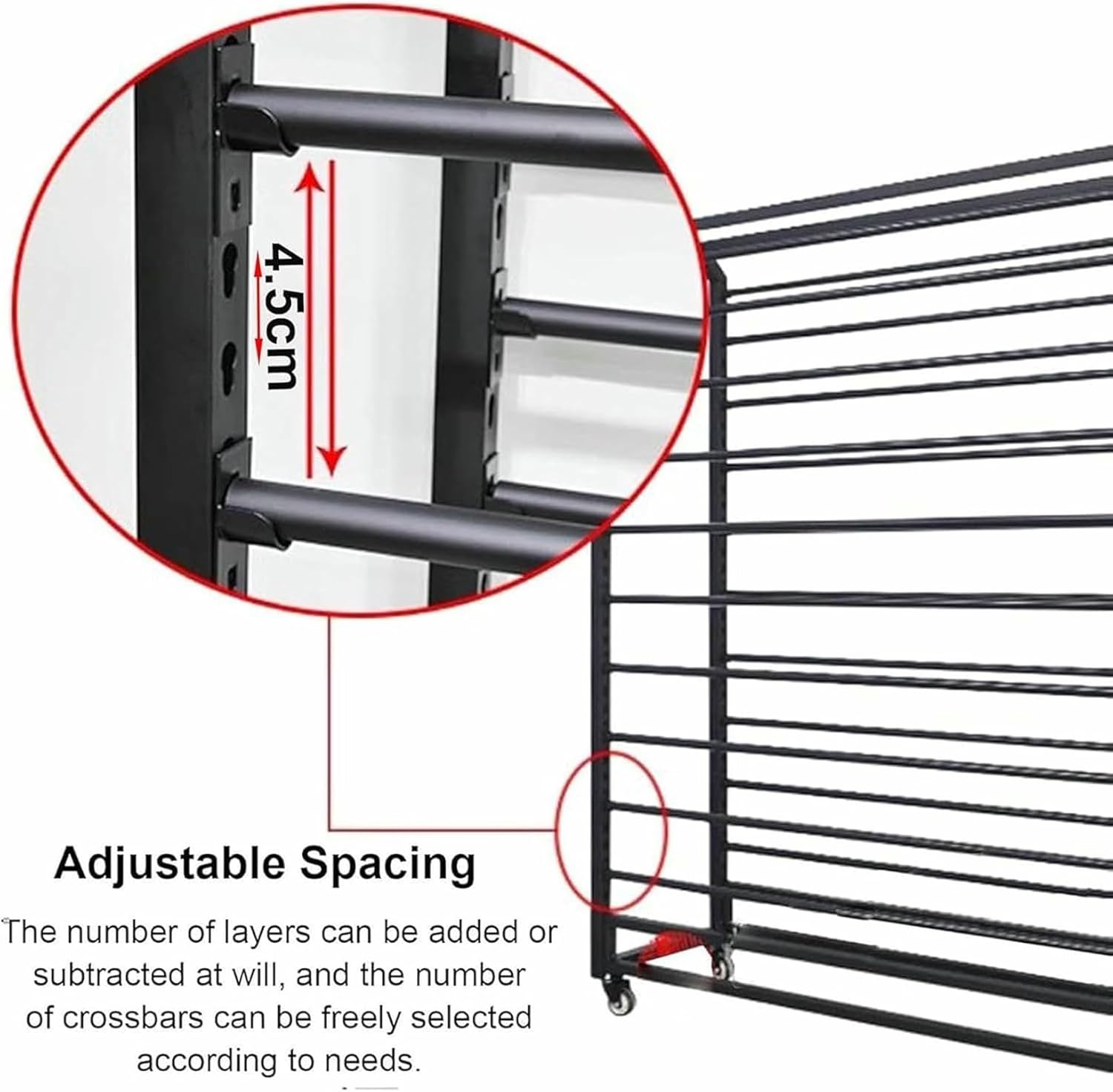 Heavy Duty Fabric Roll Storage Rack with Adjustable Hanging Rod & Wheels, Steel Organizer for Window Film & Wallpaper Displays, Space-Saving Solution for Craft Supplies