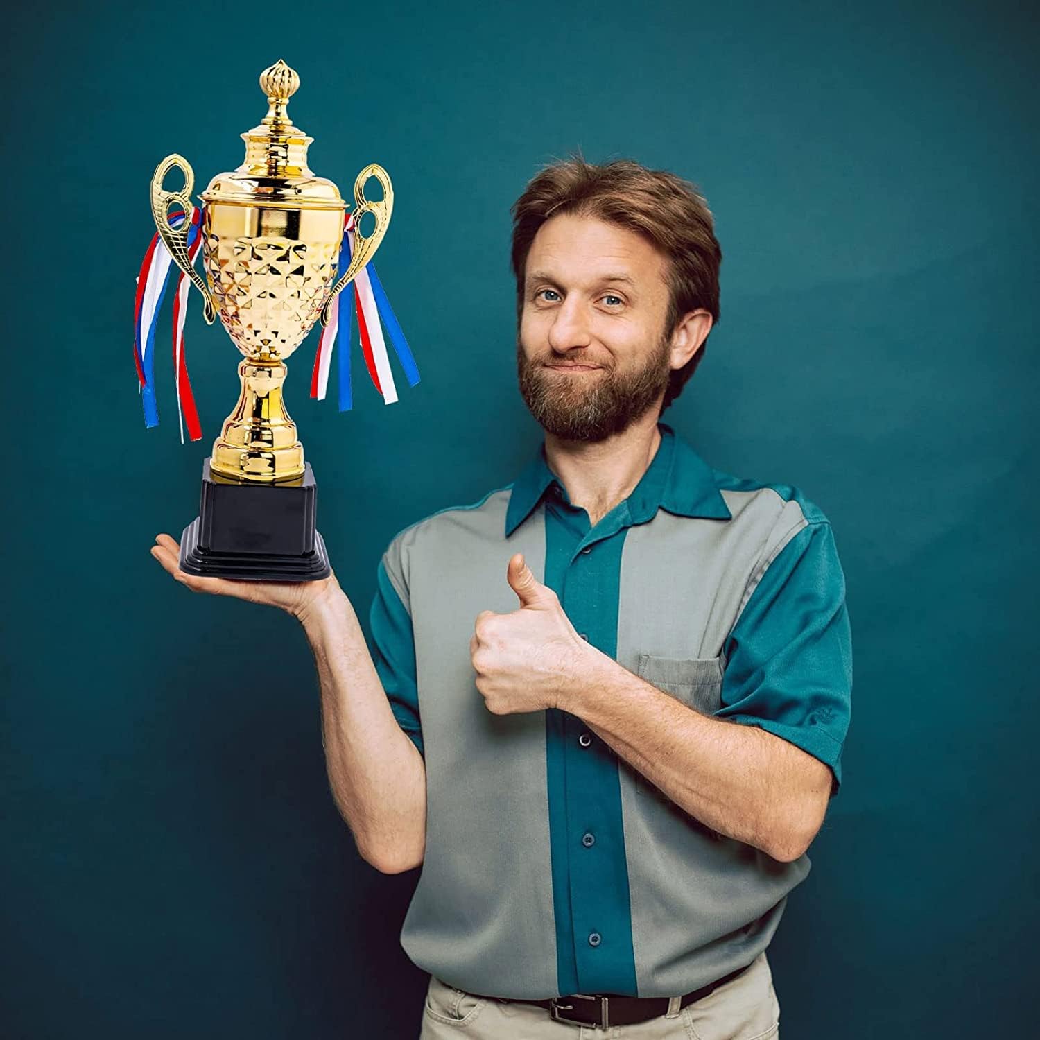 MSYU Trofeo Grande – Trofeo d'oro per tornei Sportivi, concorsi di premiazione, bomboniere, 35,5 x 17,8 x 9,4 cm, Altezza 35,5 cm