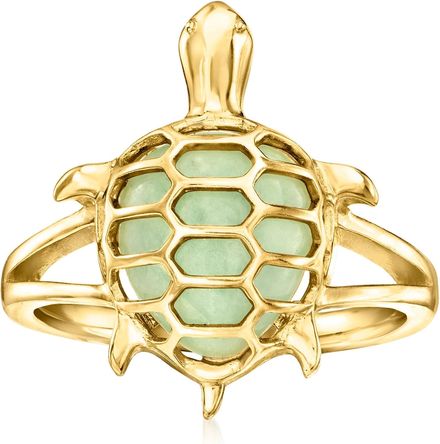 Ross-Simons Jade Turtle Ring in 18kt Gold Over Sterling