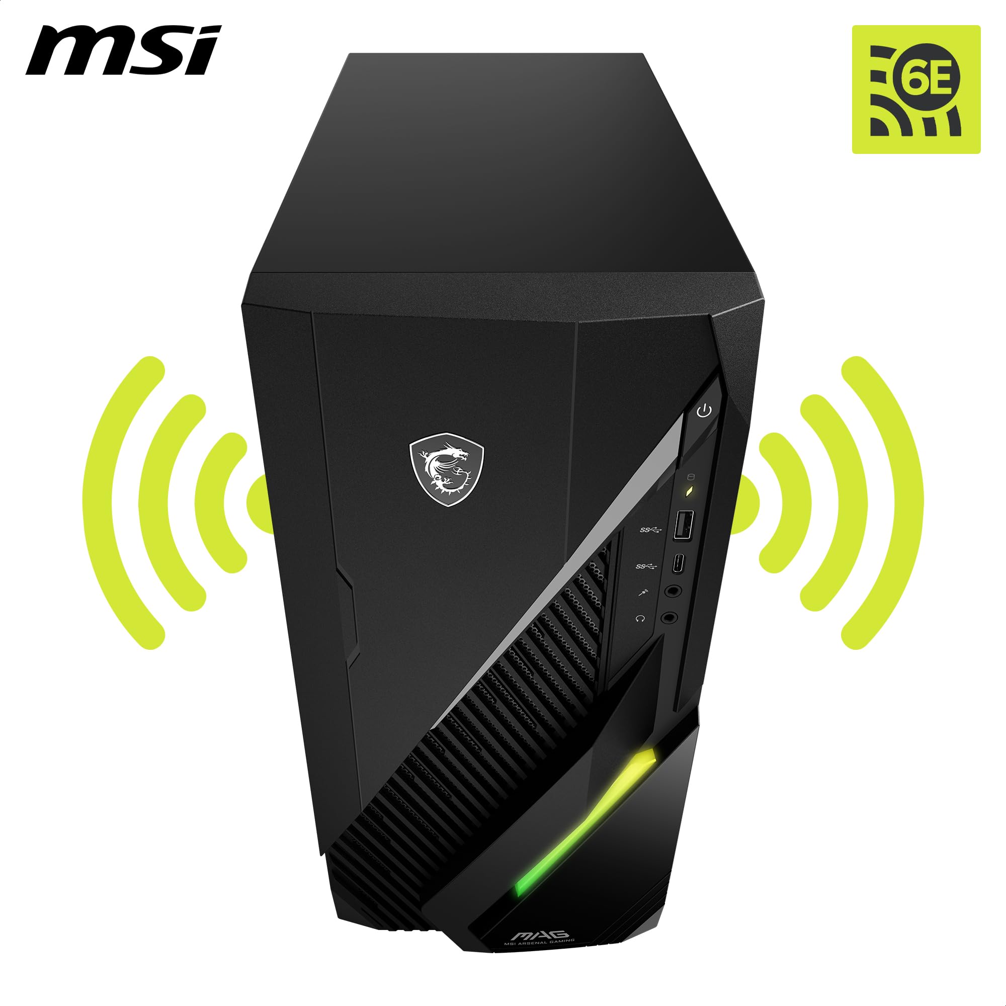 MSI MAG Infinite E1 14NVL5-104EU Gaming PC Intel Core i5 14400F GeForce RTX 5060 8G 16GB RAM DDR5 1TB SSD PCIe GEN4x4 NVMe Wi-Fi 6E 80+ Bronze