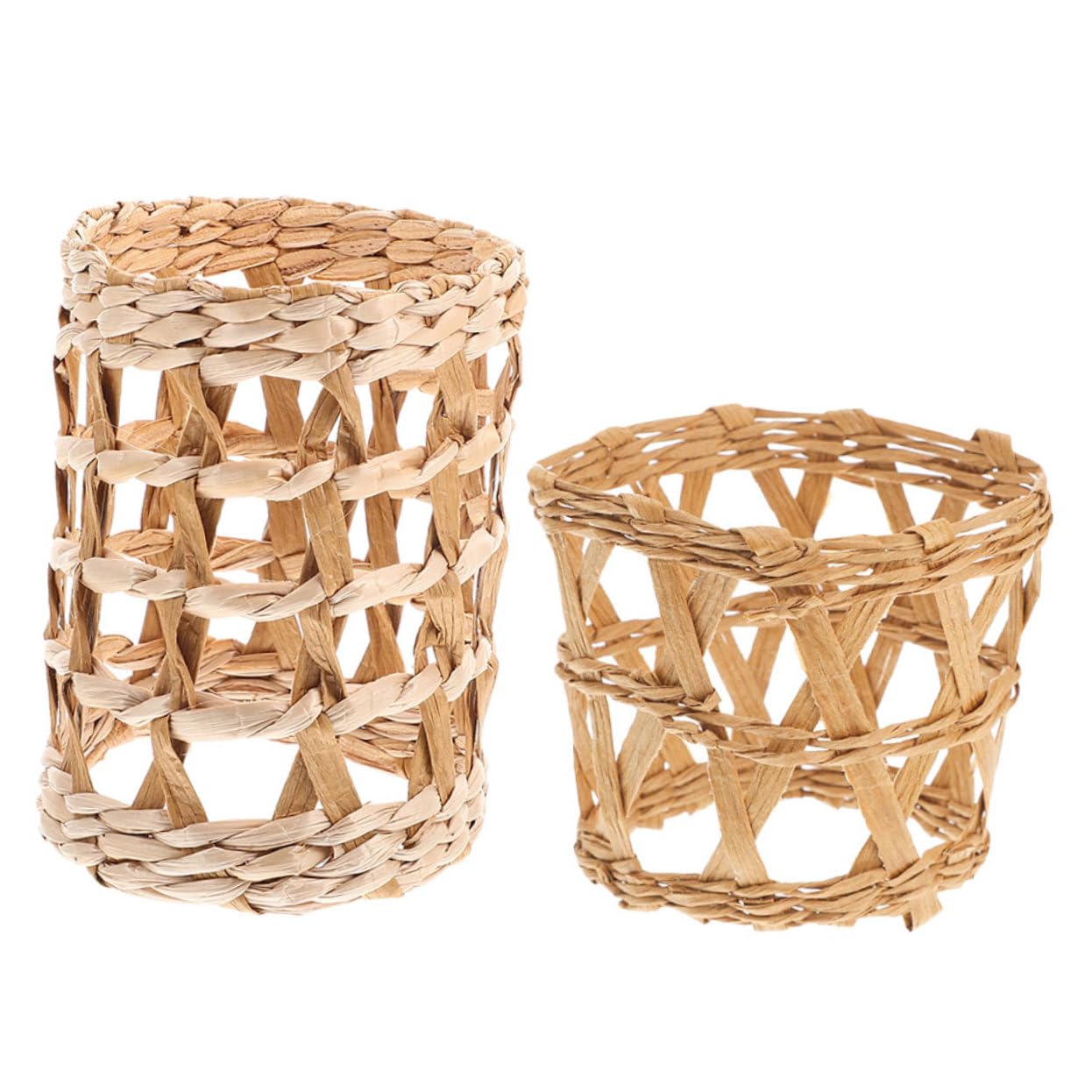 Couvre-gobelets en paille tressée kaki pour décoration de table de maison