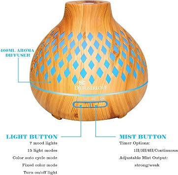 Humidifier for Bedroom Large Room, 9L/2.4Gal Top Fill Water Tank, KELOPA Cool Mist Ultrasonic Air Humidifiers with Essential Oil, Adjustable 360 Nozzle, Quiet, for Home Baby room Office Plants