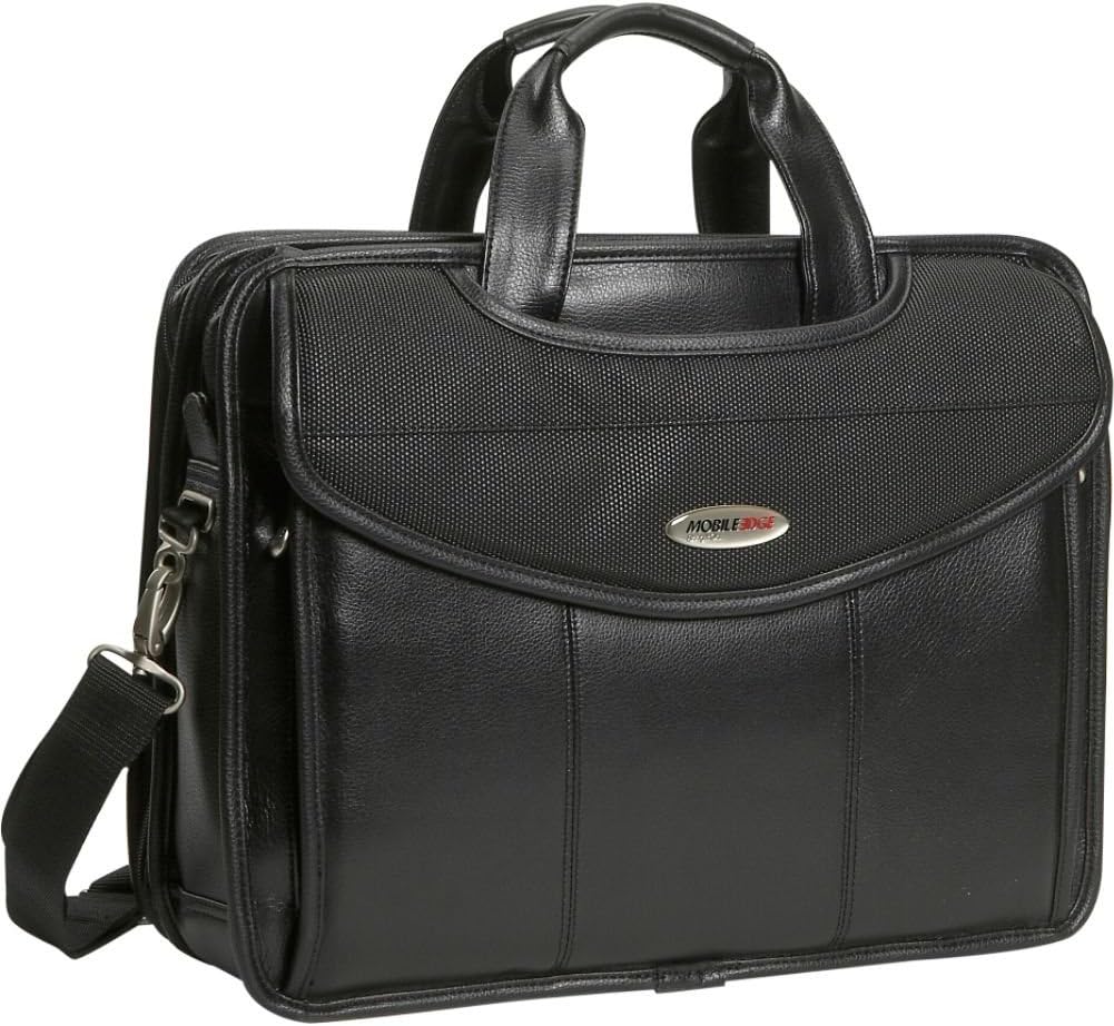 Mobile Edge Premium Leather V-Load Briefcase 2.0 for Laptops (MEVLLP)