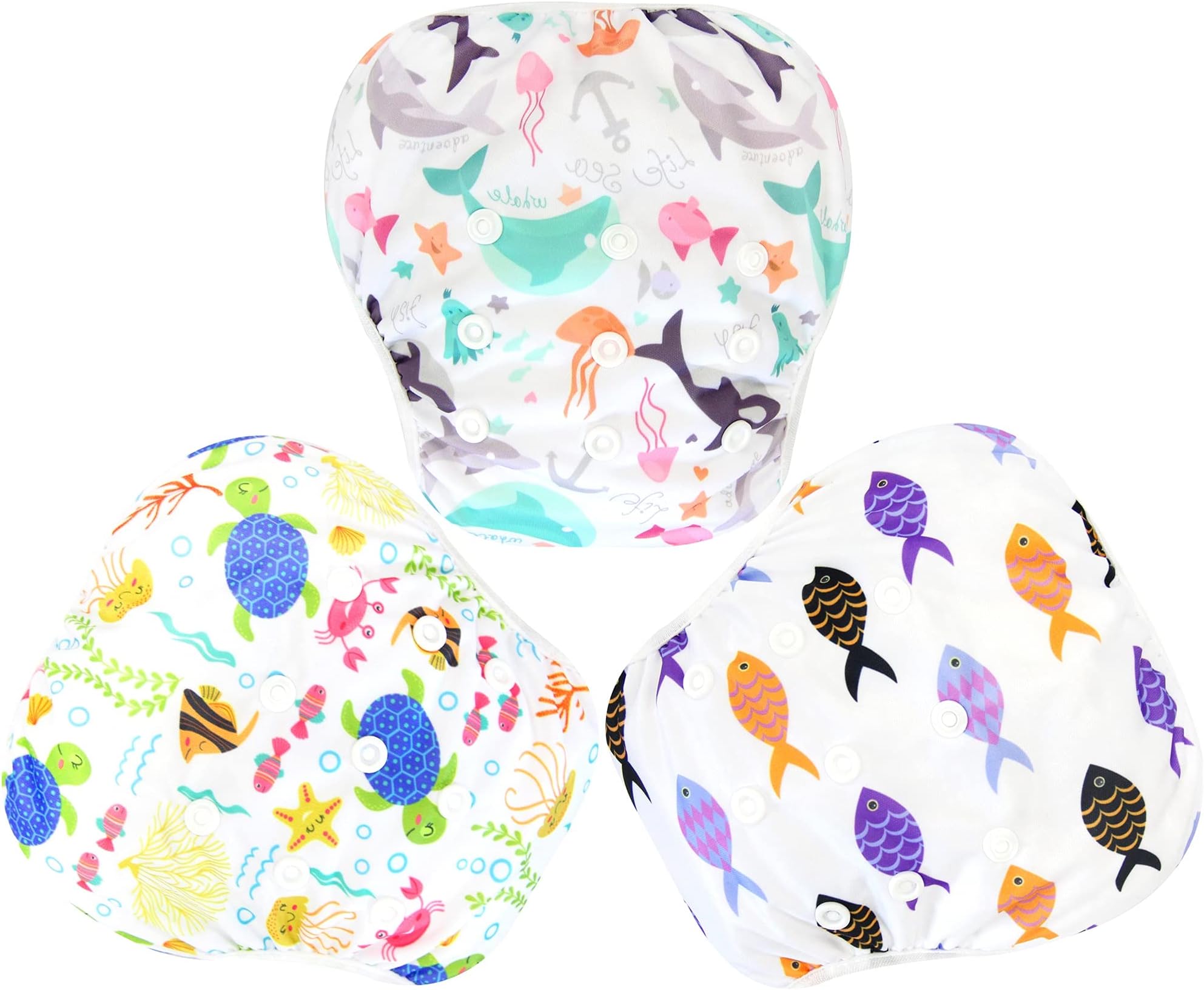 Langsprit 3 Pack Swim Diaper for Baby & Toddle,Reuseable Washable Diaper Swim for Swimming Lesson & Baby Shower Gifts