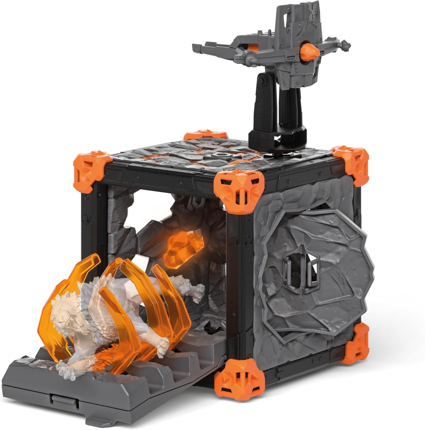 schleich ELDRADOR | BattleCave Ours de Lave 42732 | dès 6 Ans | 31 pièces | Coffret avec caverne, monstre et cristal | fonction de tir et piège articulé | cavernes empilables pour arène