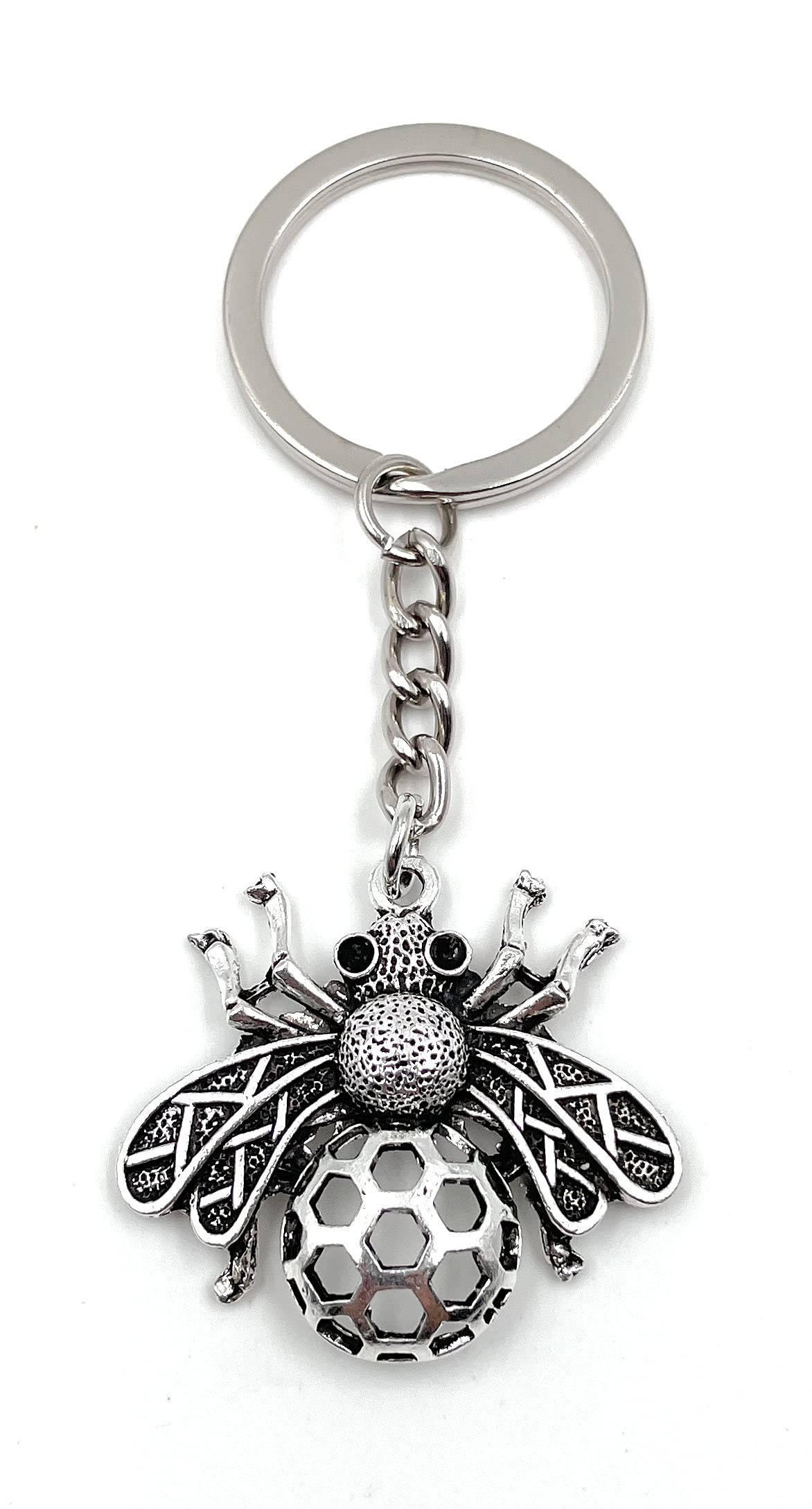 Onwomania Keychain Fly Fly Insect House Fly Silver Charm Chain Key Ring