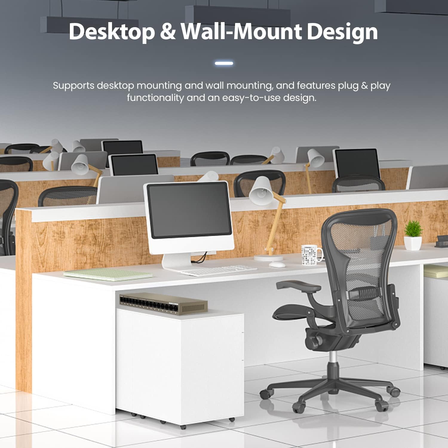 Tenda TEG1016M, 16 Port Gigabit Ethernet Switch, Unmanaged Network Switch Hub, Traffic Optimization, Plug & Play, Fan-Less Metal Design, Limited Lifetime Protection : Electronics