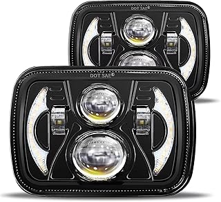 5x7 LED Headlight,JHLion Anti-glare H6054 5x7 7x6 Led Headlights,180W DOT Approved 600% Brighter w/DRL Amber Turn Signal Hi/Low Sealed Beam Compatible with Jeep Cherokee XJ Wrangler YJ GMC Comanche MJ