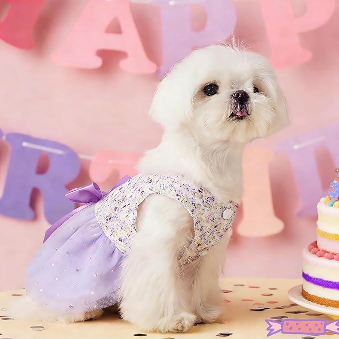 Disfraz para perro pequeño - Flores de Pascua XS Púrpura miniatura 4