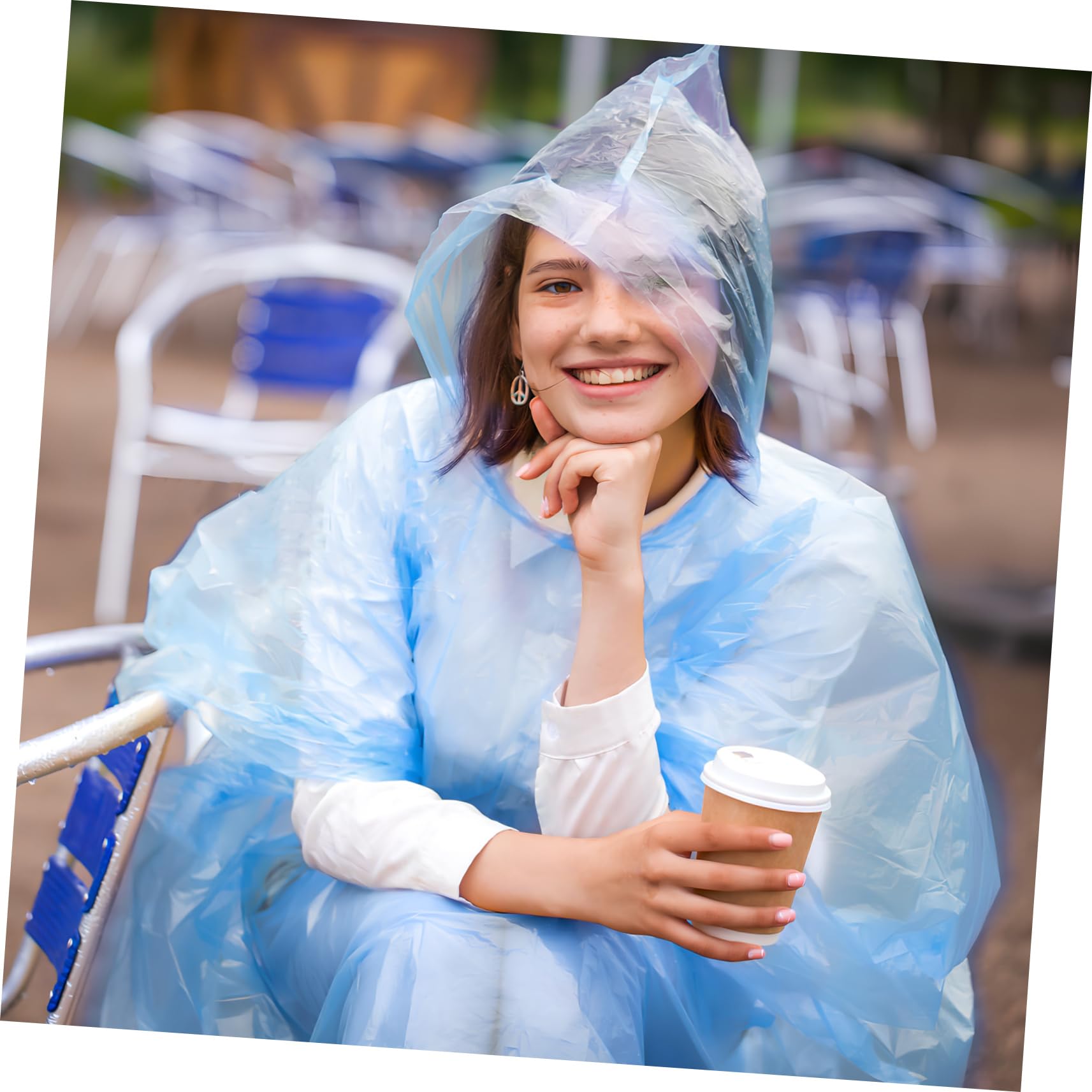 Holibanna 10juegos Traje Transparente Para Hombre Poncho De Lluvia Con Capucha Para Viajes y Acampadas