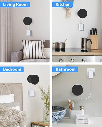 Miniatura 7 de Maxonar Soporte de pared Pop para altavoz, soporte de altavoz inteligente para ahorrar espacio, gestión de cables compatible con Echo Pop, Google