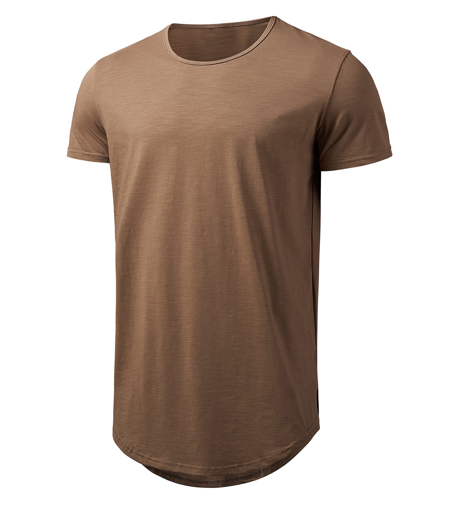 Athlemon Mens Long Shirts for Men Extra Long T Shirts Mens t-Shirts Longline Hipster Reflective Line Scallop Tees